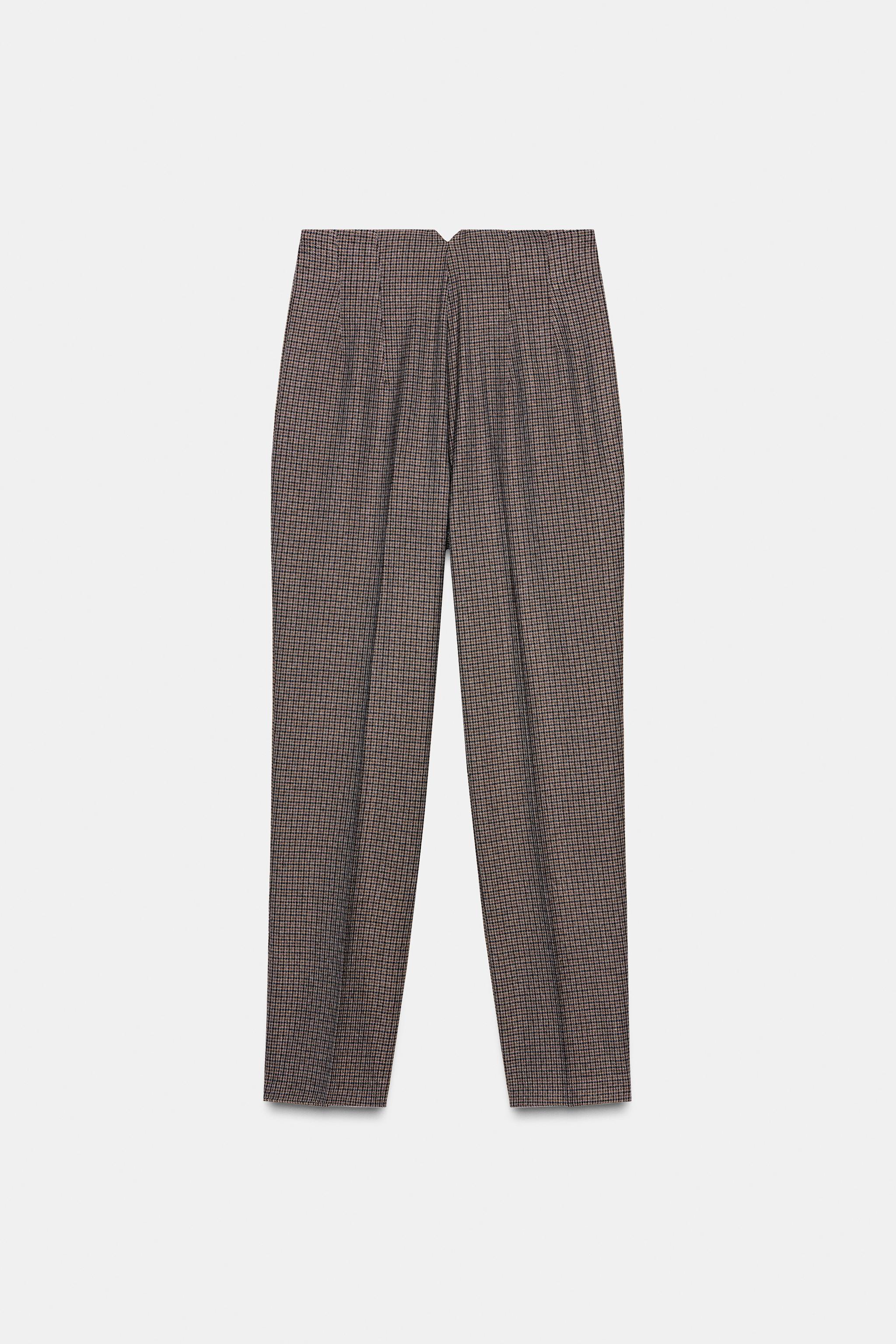 HIGH-WAISTED PLAID PANTS